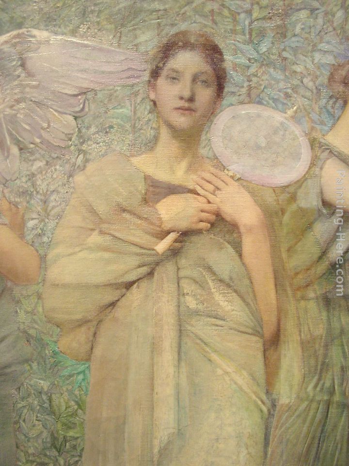 The Days detail painting - Thomas Wilmer Dewing The Days detail art painting